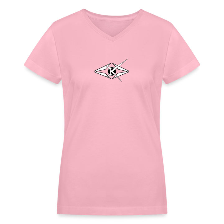 Women's V-Neck T-Shirt - pink