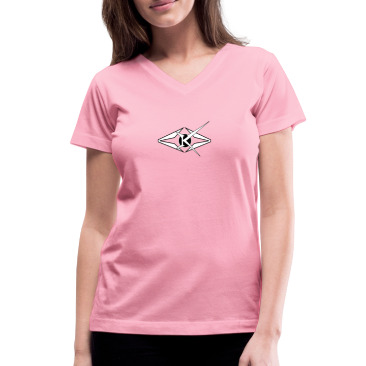 Women's V-Neck T-Shirt - pink