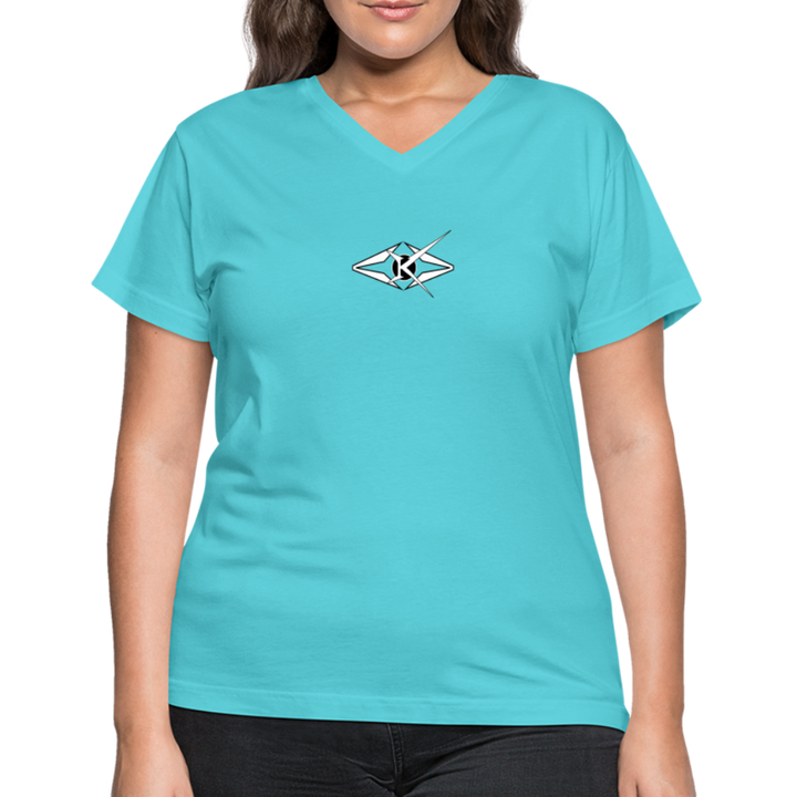 Women's V-Neck T-Shirt - aqua