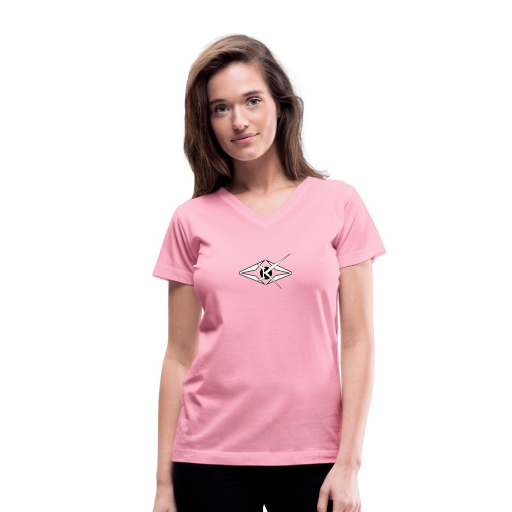 Women's V-Neck T-Shirt - pink