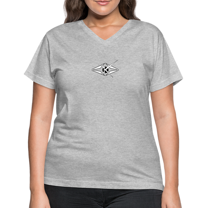 Women's V-Neck T-Shirt - gray