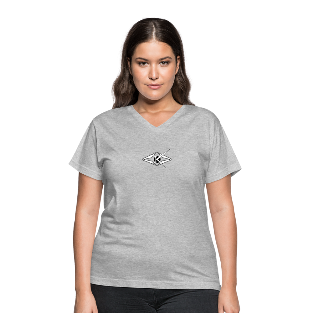 Women's V-Neck T-Shirt - gray