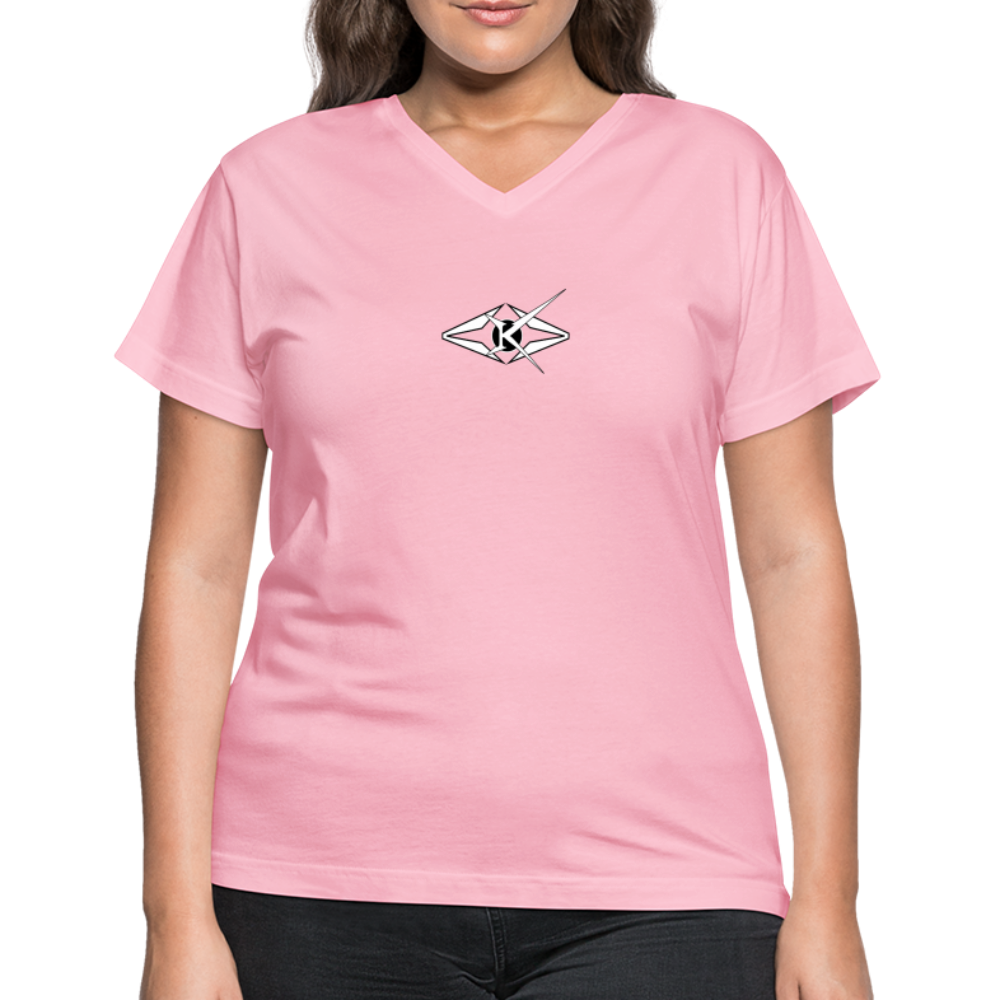 Women's V-Neck T-Shirt - pink