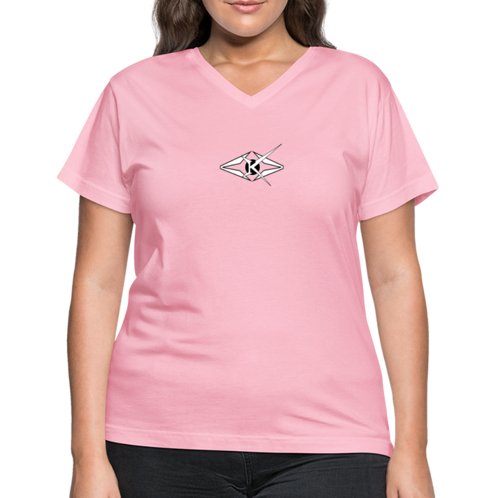 Women's V-Neck T-Shirt - pink