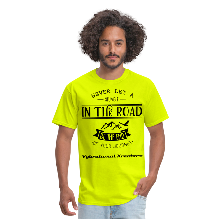 Mens Stumble in The Road Classic T-Shirt - safety green