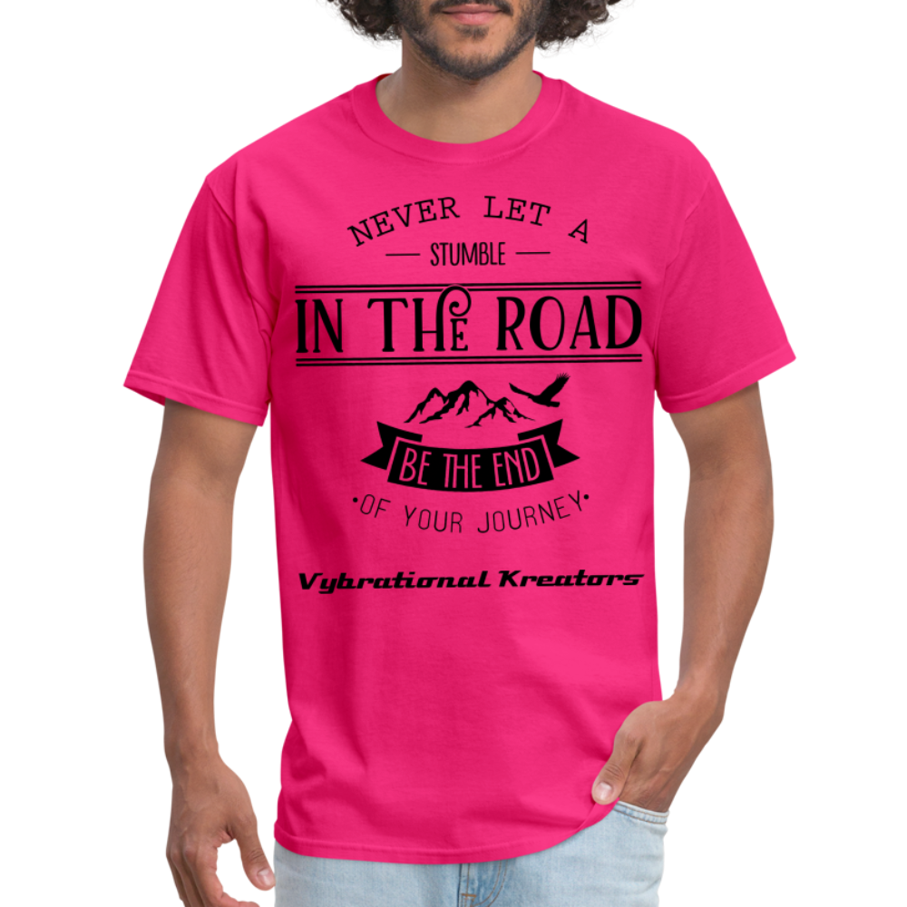 Mens Stumble in The Road Classic T-Shirt - fuchsia