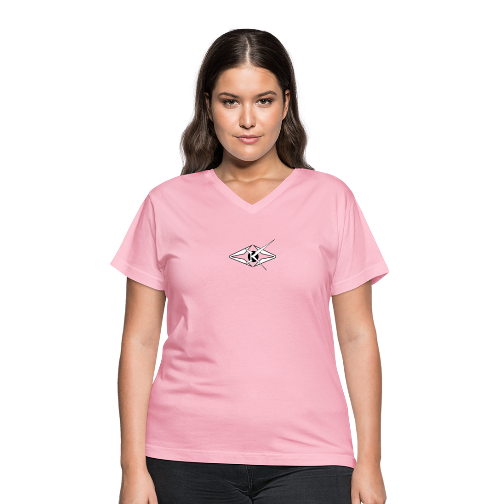 Women's V-Neck T-Shirt - pink