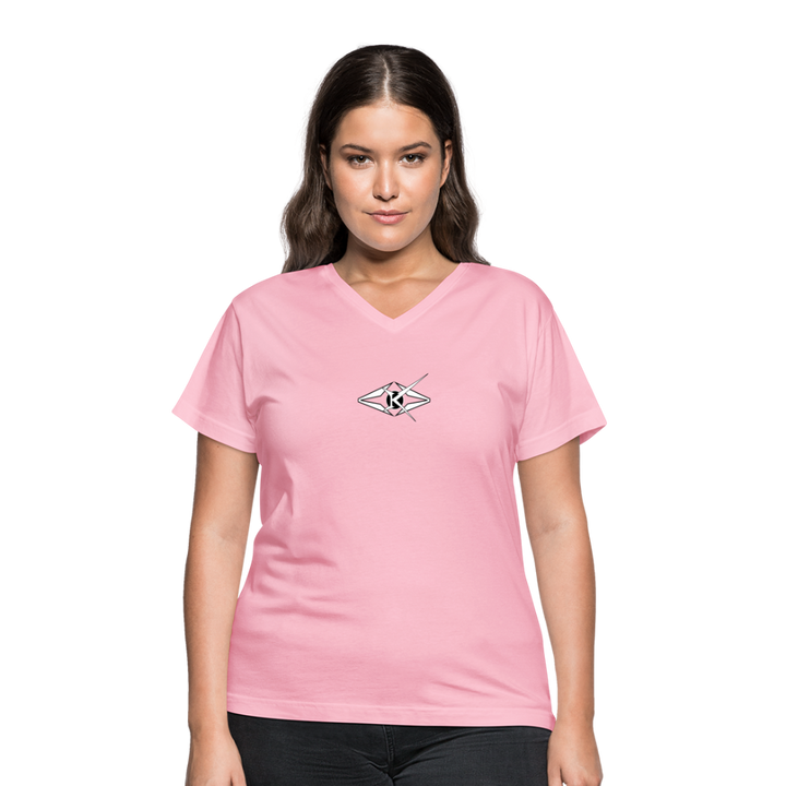 Women's V-Neck T-Shirt - pink