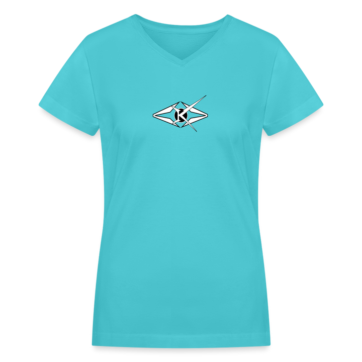 Women's V-Neck T-Shirt - aqua