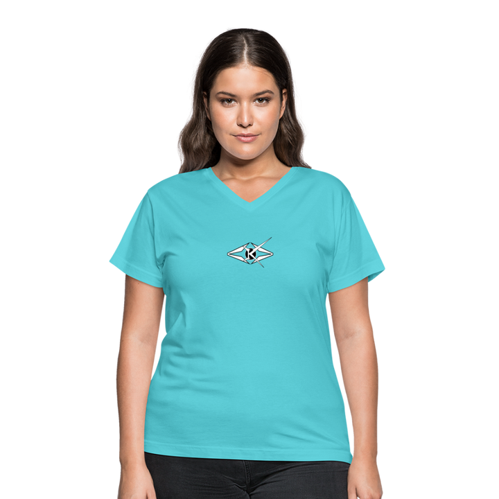 Women's V-Neck T-Shirt - aqua