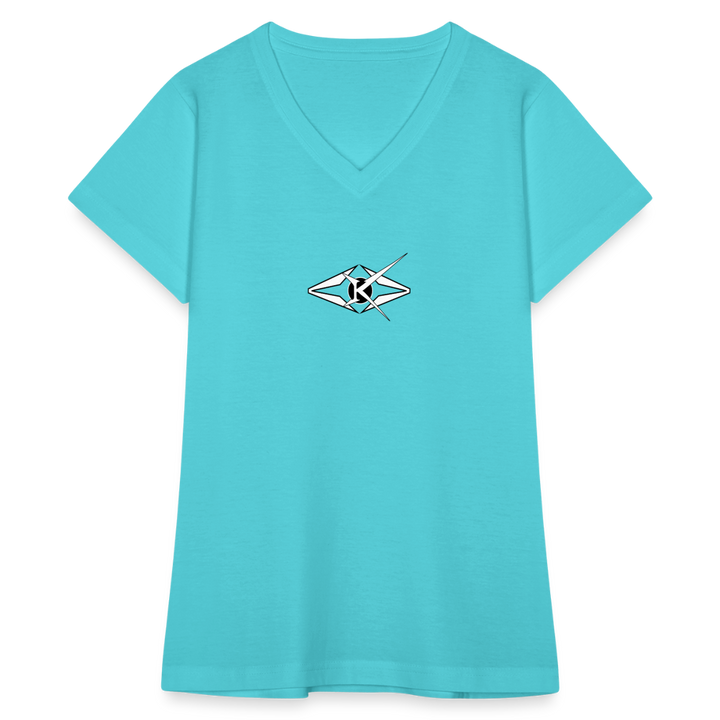 Women's V-Neck T-Shirt - aqua