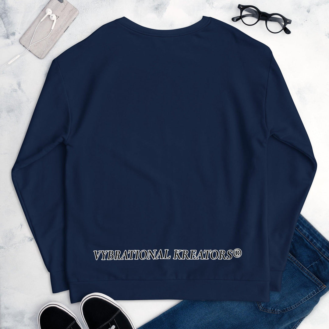 Unisex Navy Blue Sweatshirt - VYBRATIONAL KREATORS®