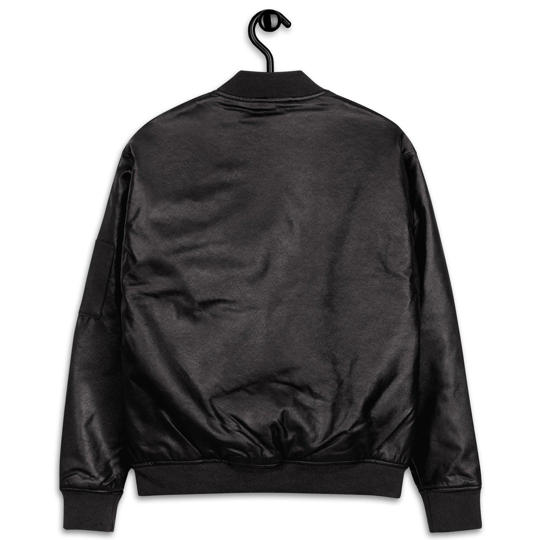 Leather Bomber Jacket - VYBRATIONAL KREATORS®