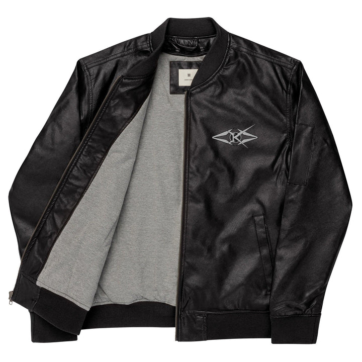 Leather Bomber Jacket - VYBRATIONAL KREATORS®