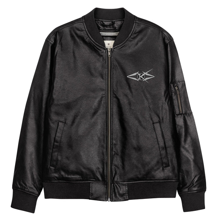 Leather Bomber Jacket - VYBRATIONAL KREATORS®