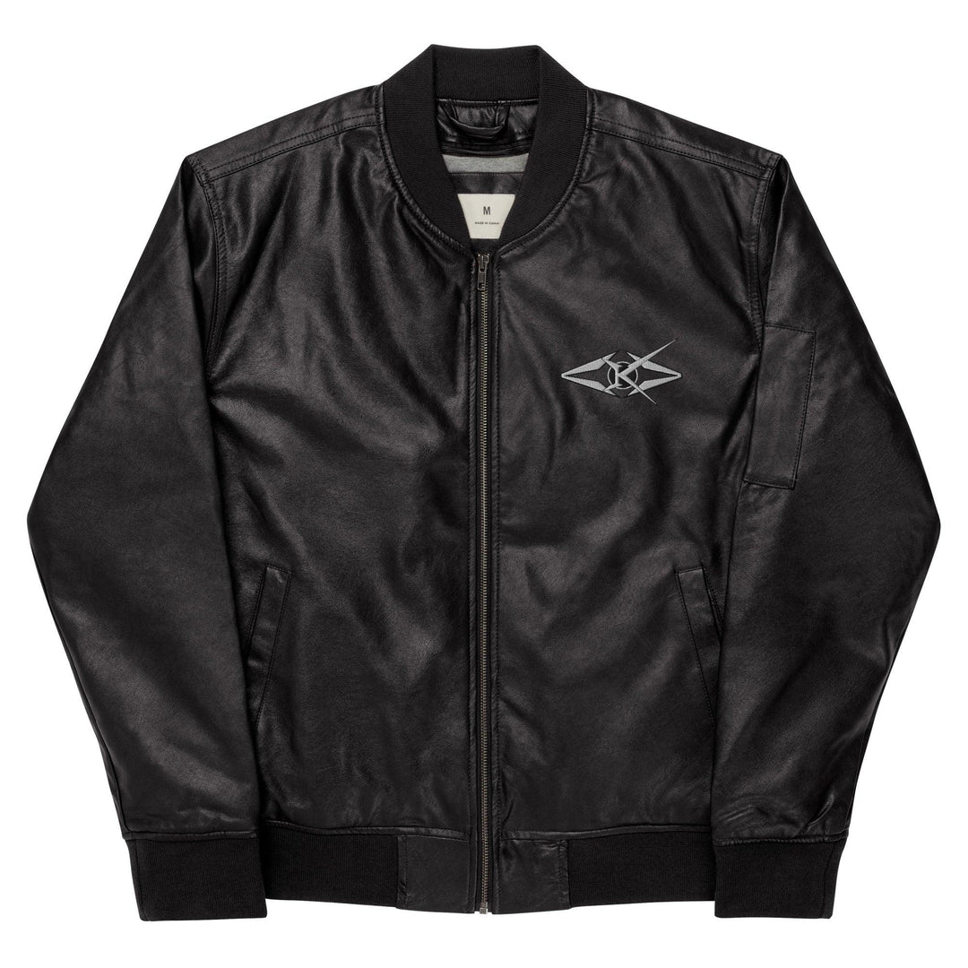 Leather Bomber Jacket - VYBRATIONAL KREATORS®