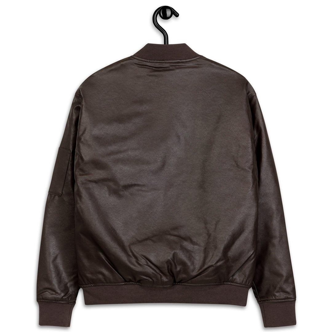 Leather Bomber Jacket - VYBRATIONAL KREATORS®