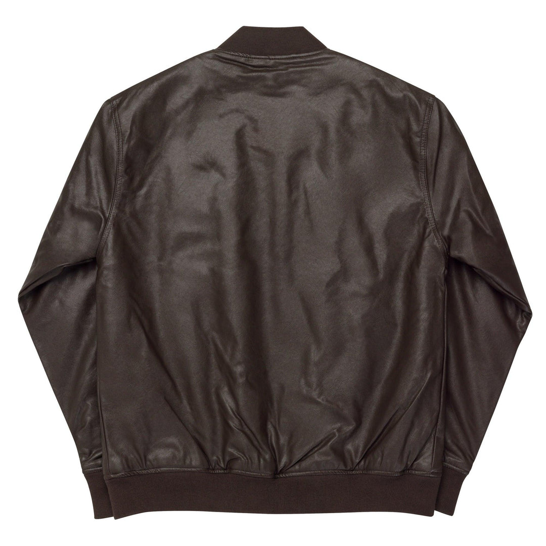 Leather Bomber Jacket - VYBRATIONAL KREATORS®