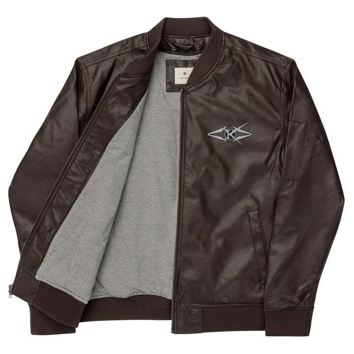 Leather Bomber Jacket - VYBRATIONAL KREATORS®