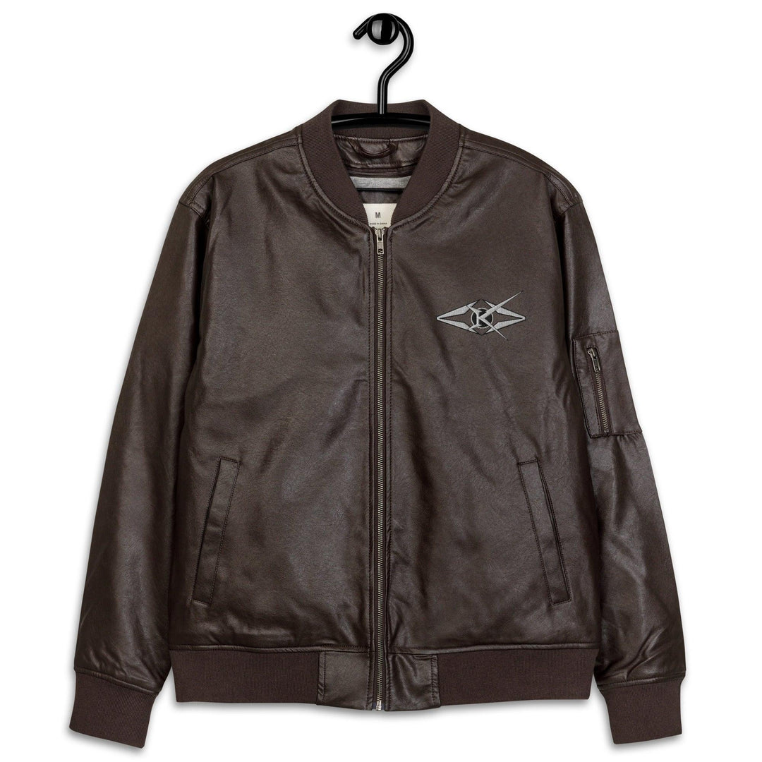 Leather Bomber Jacket - VYBRATIONAL KREATORS®