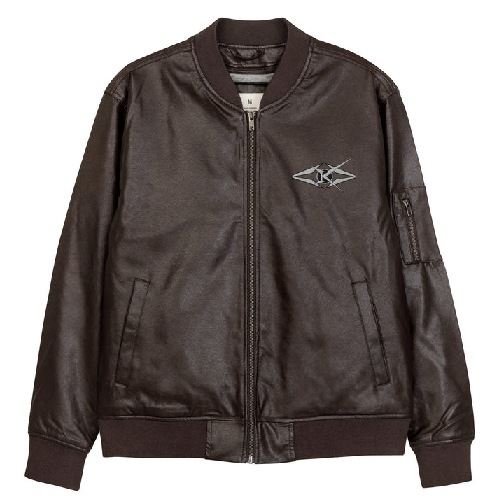 Leather Bomber Jacket - VYBRATIONAL KREATORS®