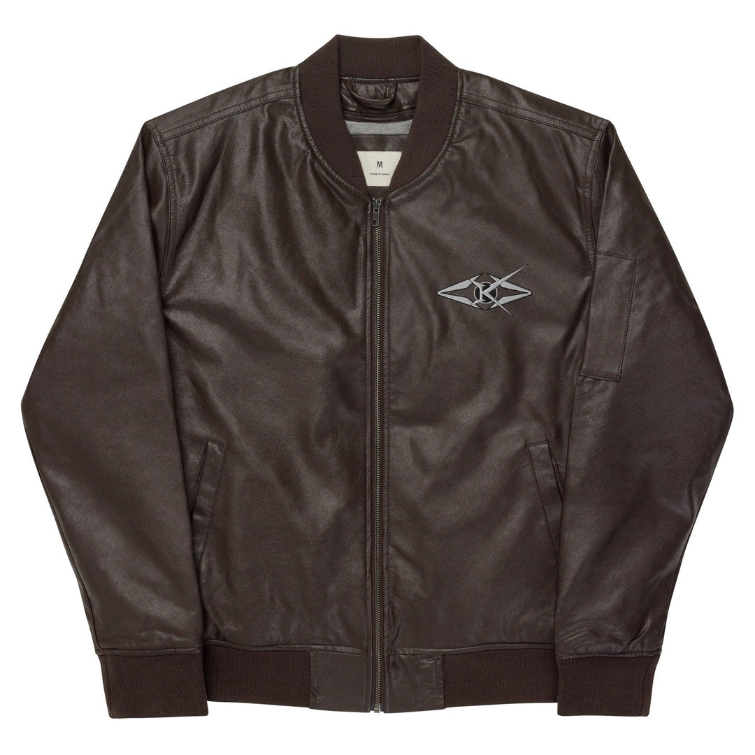 Leather Bomber Jacket - VYBRATIONAL KREATORS®