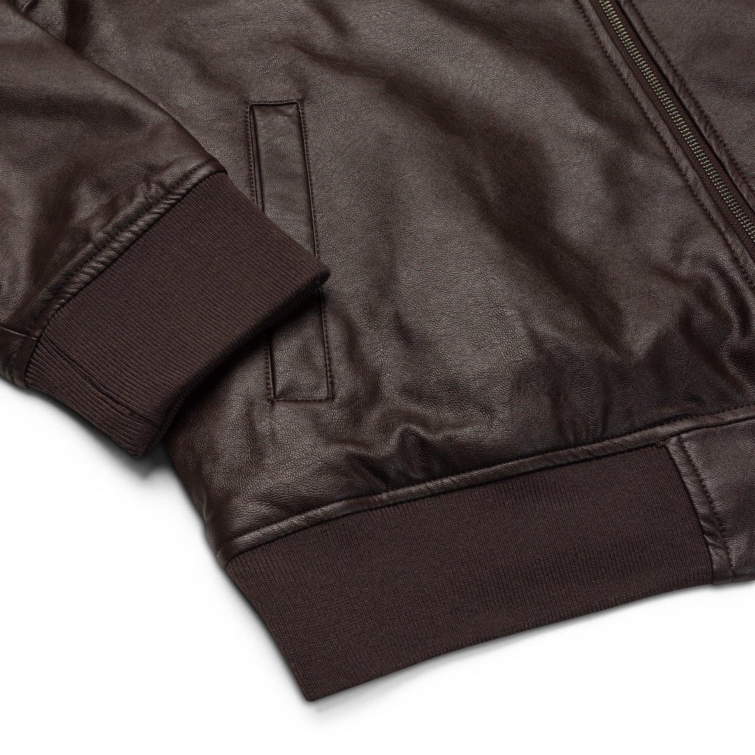 Leather Bomber Jacket - VYBRATIONAL KREATORS®