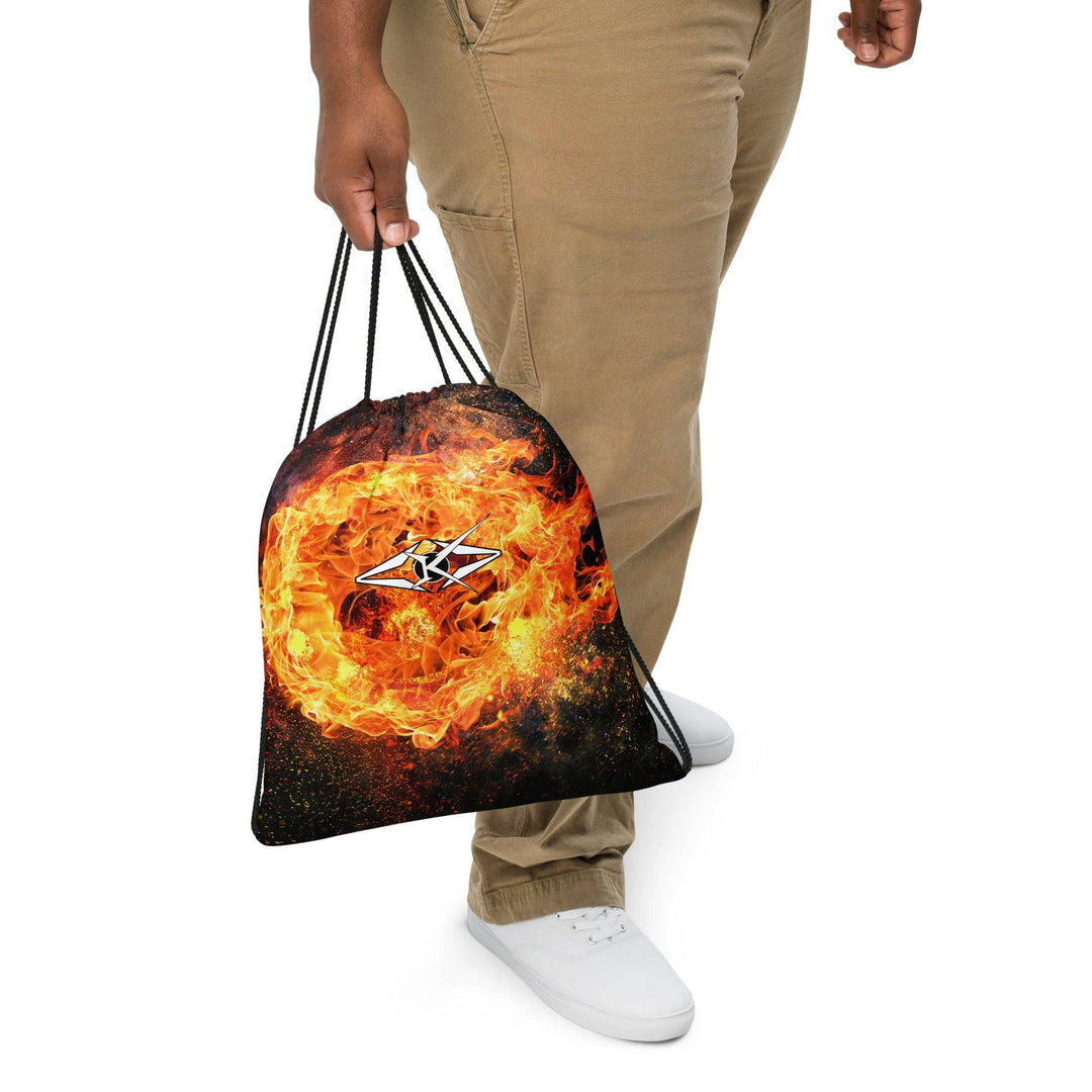 Premium Fire Drawstring bag - VYBRATIONAL KREATORS®