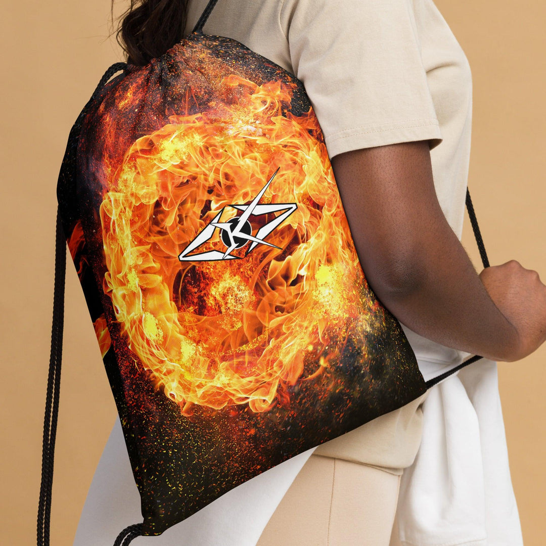 Premium Fire Drawstring bag - VYBRATIONAL KREATORS®