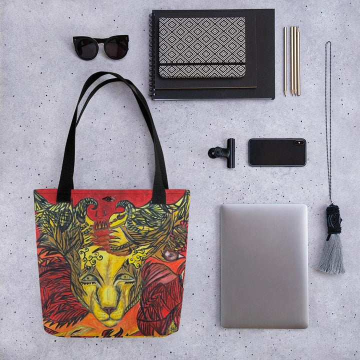 Sunlight Lion Tote Bag - VYBRATIONAL KREATORS®