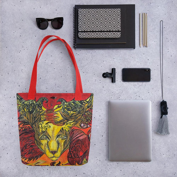 Sunlight Lion Tote Bag - VYBRATIONAL KREATORS®