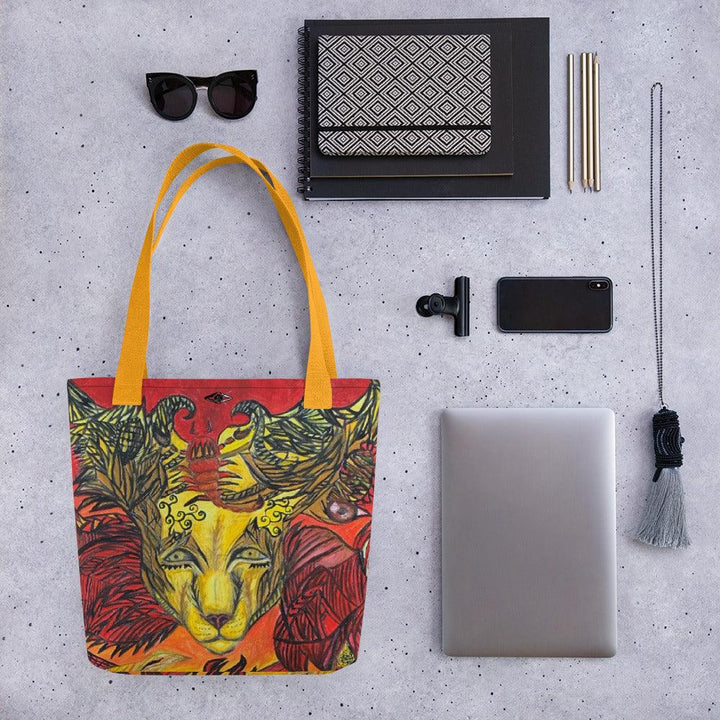 Sunlight Lion Tote Bag - VYBRATIONAL KREATORS®