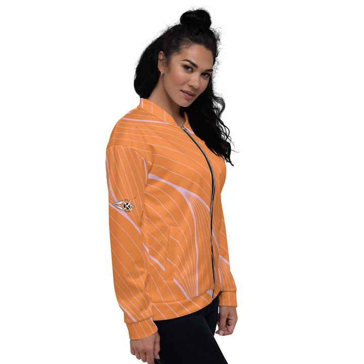 Orange Bomber Jacket - VYBRATIONAL KREATORS®