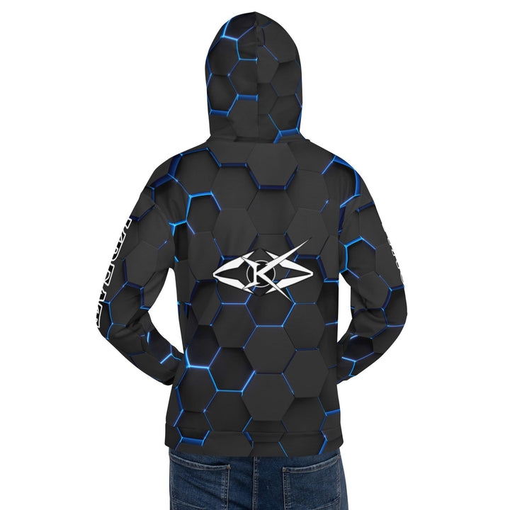 Men Premium Hoodie - Blue Honeycomb - VYBRATIONAL KREATORS®