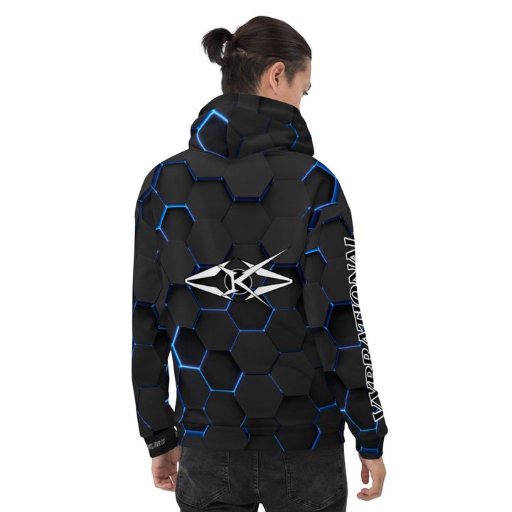 Men Premium Hoodie - Blue Honeycomb - VYBRATIONAL KREATORS®