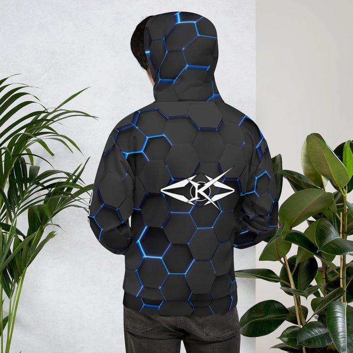 Men Premium Hoodie - Blue Honeycomb - VYBRATIONAL KREATORS®