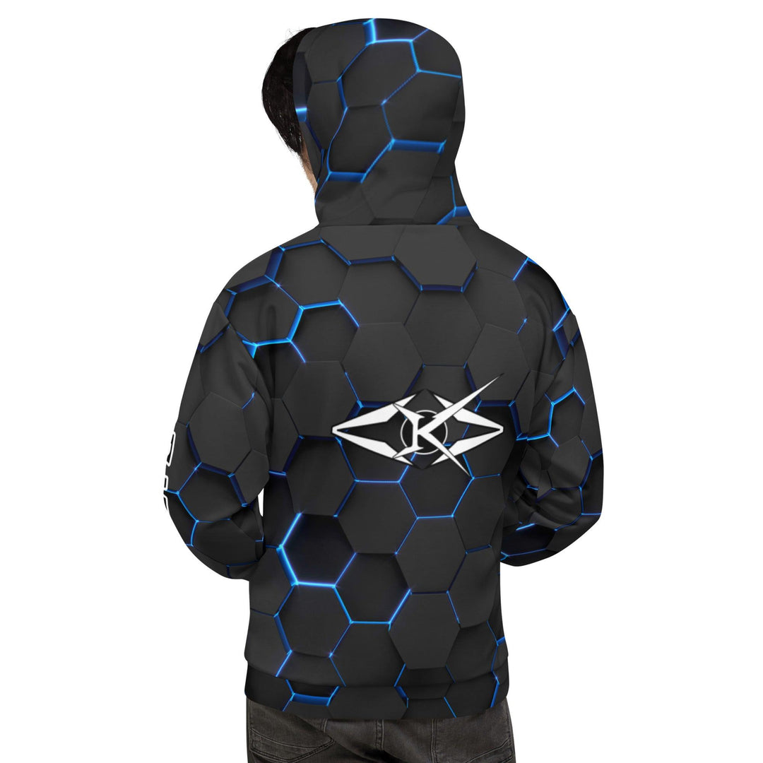 Men Premium Hoodie - Blue Honeycomb - VYBRATIONAL KREATORS®