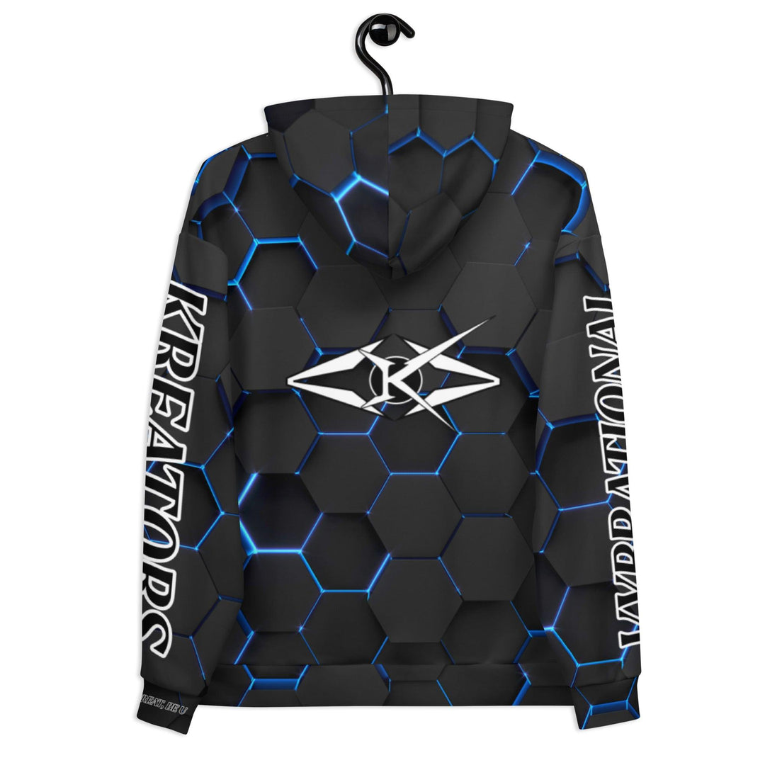 Men Premium Hoodie - Blue Honeycomb - VYBRATIONAL KREATORS®