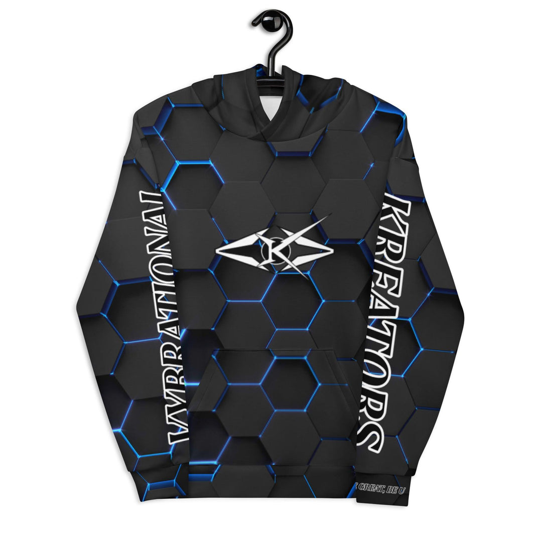 Men Premium Hoodie - Blue Honeycomb - VYBRATIONAL KREATORS®