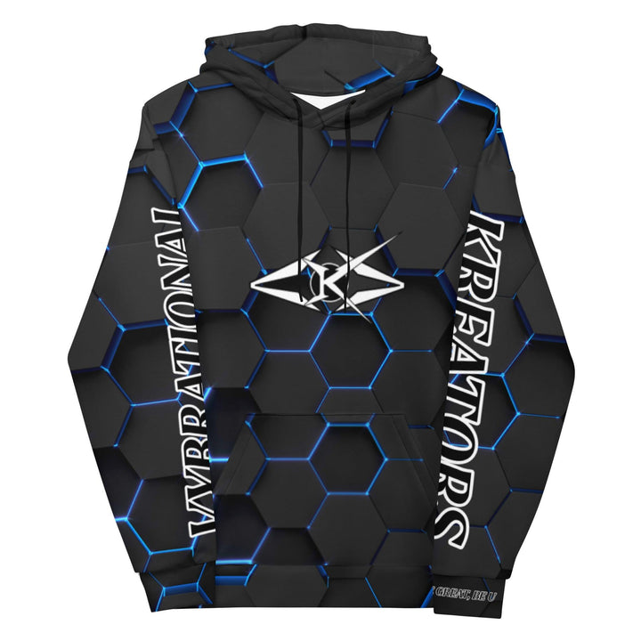 Men Premium Hoodie - Blue Honeycomb - VYBRATIONAL KREATORS®