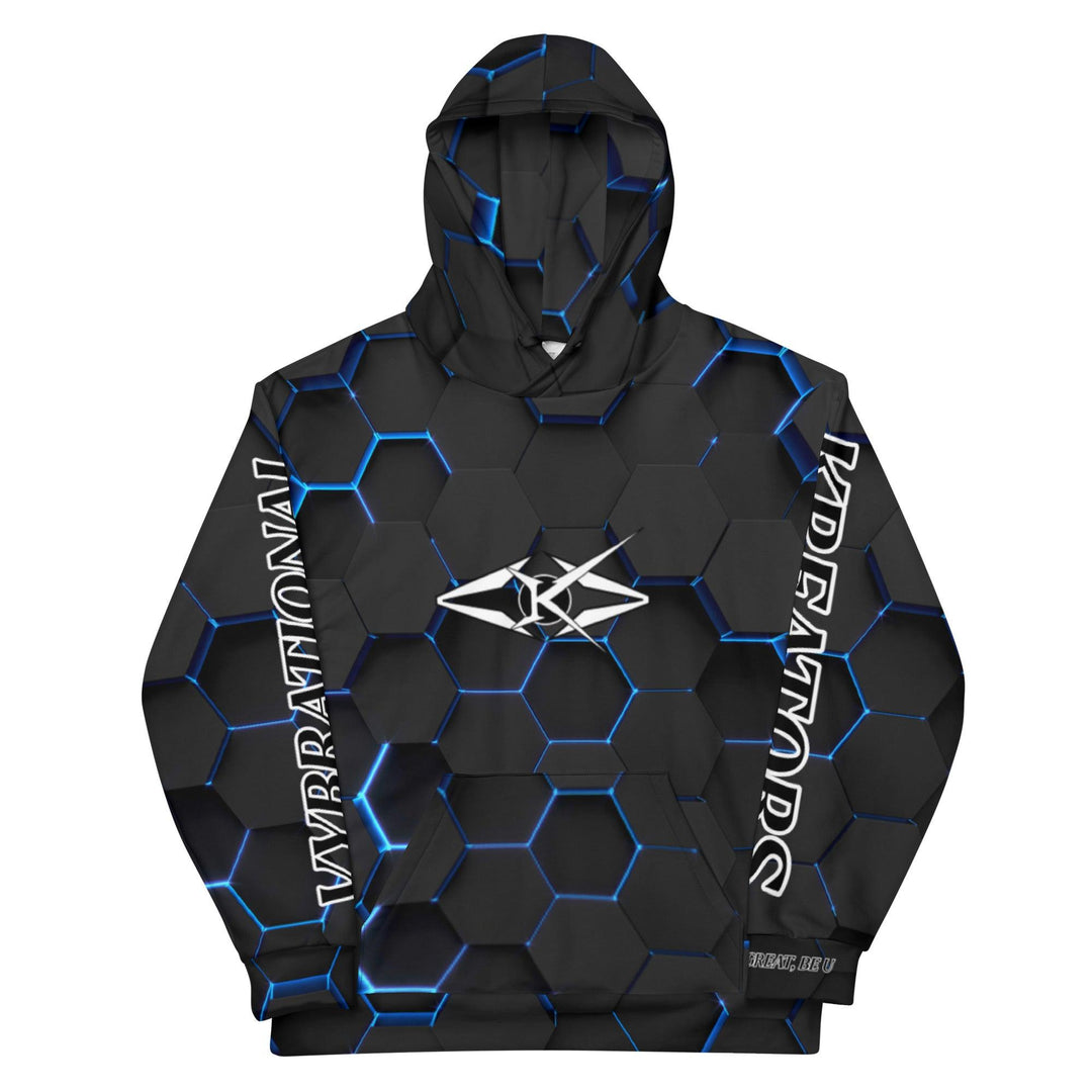 Men Premium Hoodie - Blue Honeycomb - VYBRATIONAL KREATORS®