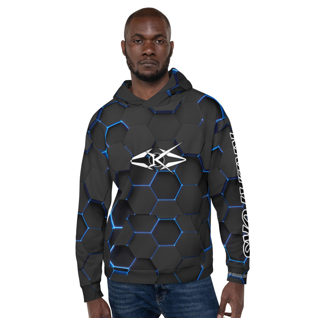 Men Premium Hoodie - Blue Honeycomb - VYBRATIONAL KREATORS®