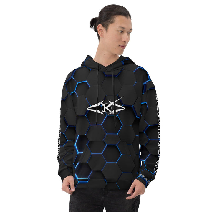 Men Premium Hoodie - Blue Honeycomb - VYBRATIONAL KREATORS®