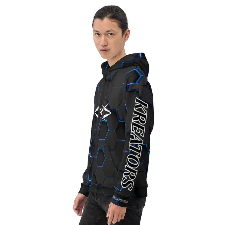 Men Premium Hoodie - Blue Honeycomb - VYBRATIONAL KREATORS®