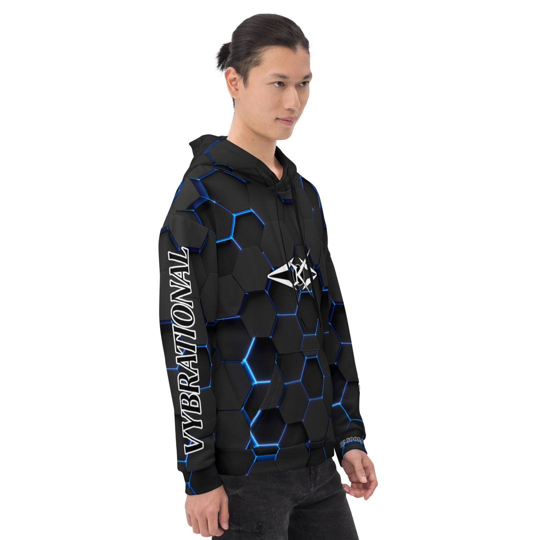 Men Premium Hoodie - Blue Honeycomb - VYBRATIONAL KREATORS®