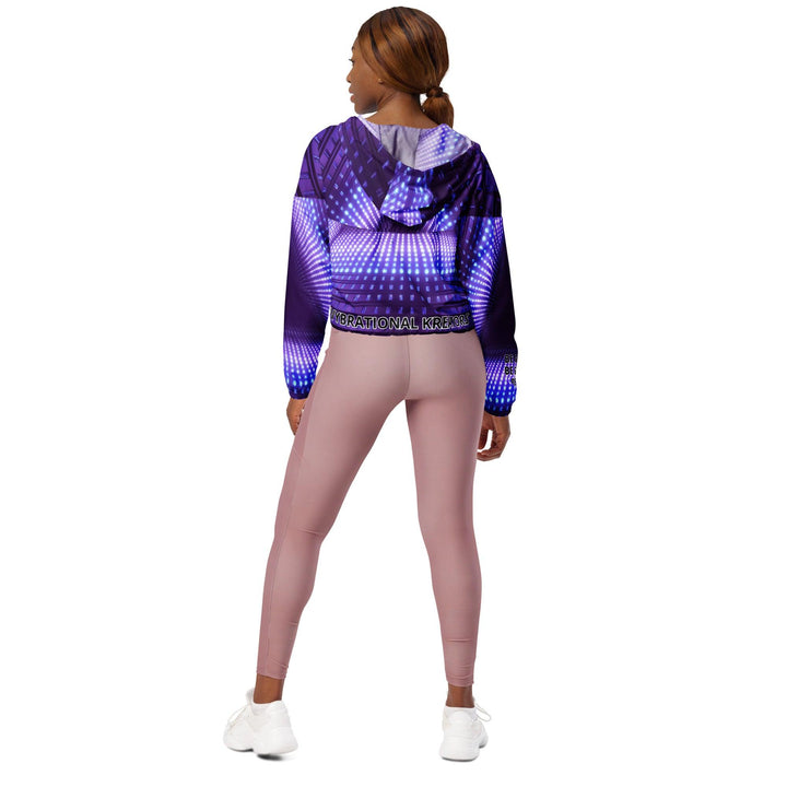 Women’s purple electric cropped windbreaker - VYBRATIONAL KREATORS®