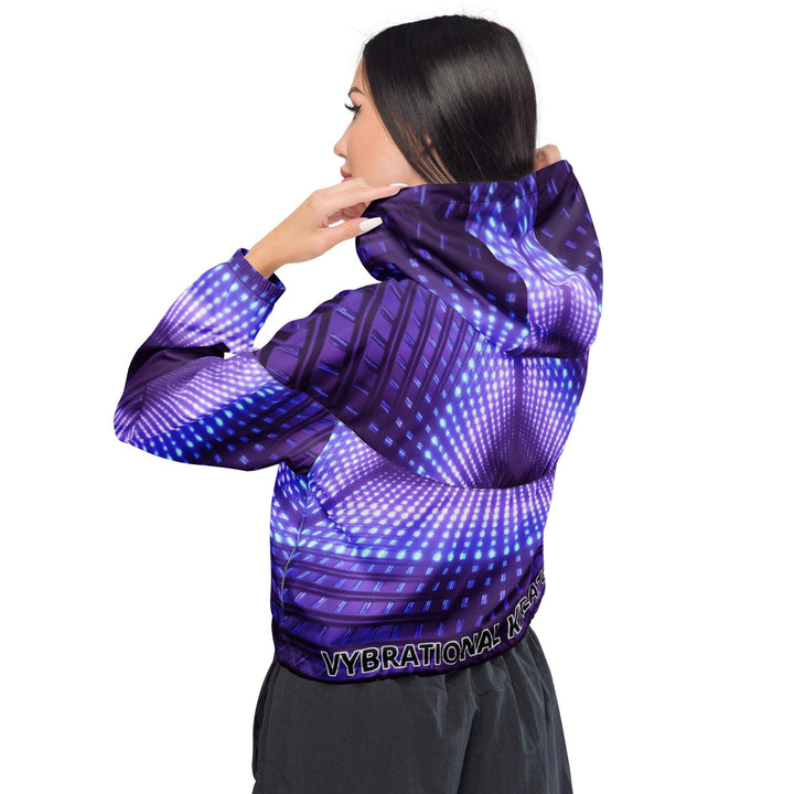 Women’s purple electric cropped windbreaker - VYBRATIONAL KREATORS®