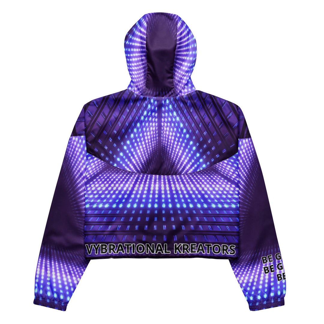 Women’s purple electric cropped windbreaker - VYBRATIONAL KREATORS®