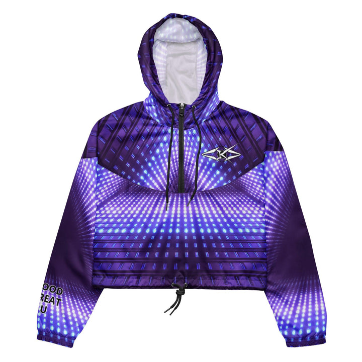 Women’s purple electric cropped windbreaker - VYBRATIONAL KREATORS®