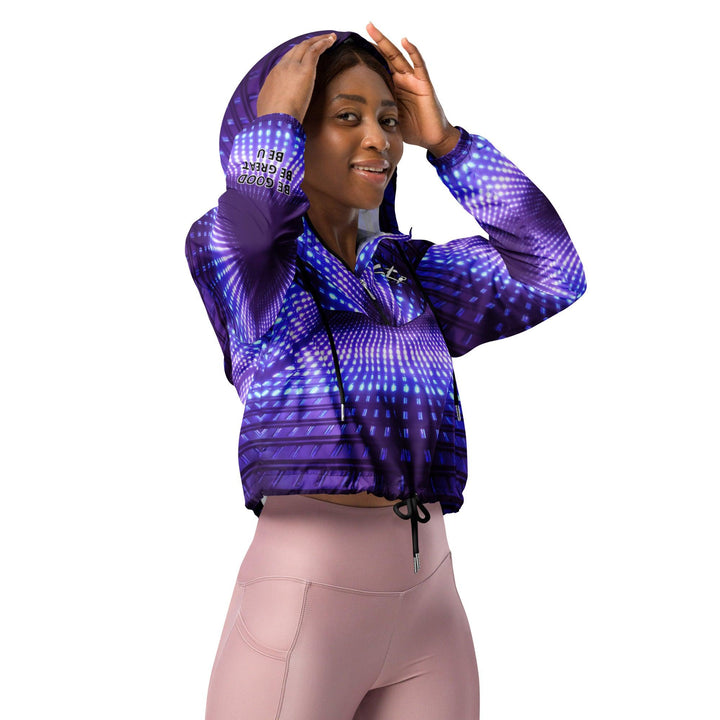 Women’s purple electric cropped windbreaker - VYBRATIONAL KREATORS®